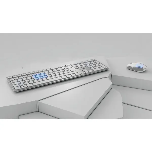 CHERRY DW 9100 SLIM Tastatur Maus enthalten Universal RF Wireless + Bluetooth QWERTZ Deutsch Silber – Bild 14