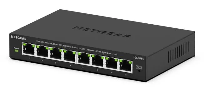 NETGEAR GS308E Managed L2/L3 Gigabit Ethernet (10/100/1000) Schwarz NETGEAR GS308E Managed L2/L3 Gigabit Ethernet (10/100/1000) Schwarz