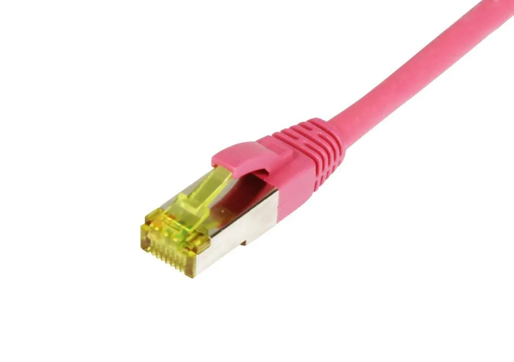 Patchkabel RJ45, CAT6A 500Mhz, 0.25m, magenta, S-STP(S/FTP), TPE/LSZH(Ultraflex), AWG26, mit CAT7 Rohkabel, Synergy 21 Patchkabel RJ45, CAT6A 500Mhz, 0.25m, magenta, S-STP(S/FTP), TPE/LSZH(Ultraflex), AWG26, mit CAT7 Rohkabel, Synergy 21