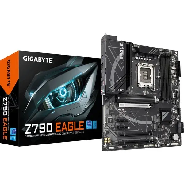 GIGABYTE Z790 EAGLE Motherboard – Unterstützt 14. Generation Intel Core CPUs, 12+1+1 Phasen VRM, bis zu 7600MHz DDR5 (OC), 3xPCIe 4.0 M.2, 2,5GbE LAN, USB 3.2 Gen 2 GIGABYTE Z790 EAGLE Motherboard – Unterstützt 14. Generation Intel Core CPUs, 12+1+1 Phasen VRM, bis zu 7600MHz DDR5 (OC), 3xPCIe 4.0 M.2, 2,5GbE LAN, USB 3.2 Gen 2
