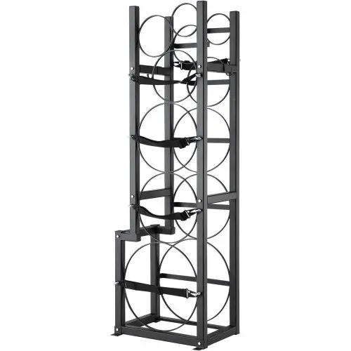 VEVOR Kältemitteltankgestell, mit 1 x 50 lbs, 2 x 30 lbs und 3 Weiteren Kleinen Flaschentanks, Zylindertankgestell 15,55 x 12,99 x 49,8 Zoll, Kältemittelzylindergestell und Halterungen für Freon, Gase – Bild 9
