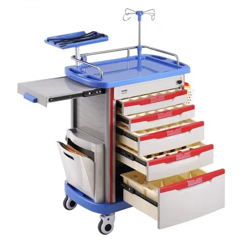 VEVOR Laborwagen Laborhilfswagen 5-stöckig, mobiler medizinischer Wagen aus PP-Material, mit 4 leisen Rädern & 5 Schubladen, Laborrollwagen Salonwagen für Labor, Klinik, Krankenhaus, Salon, Blau – Bild 10