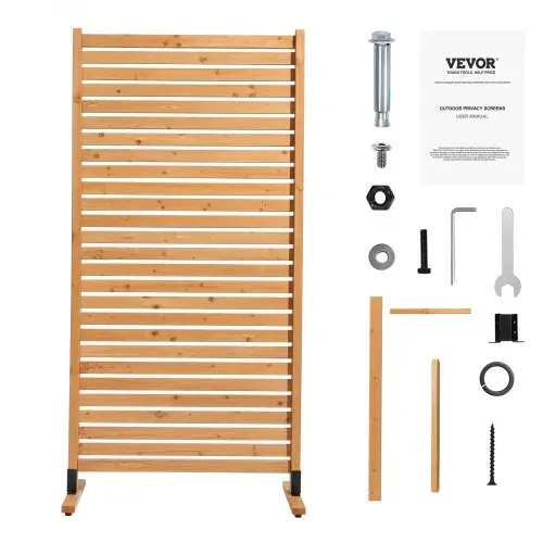 VEVOR Sichtschutz aus Holz, 91x6,3x187 cm, Raumteiler für den Außenbereich, freistehender Raumtrenner, dekorativer Trennwand für die Terrasse, Außentrennwand für Balkon, Terrasse, Rasen, Garten – Bild 8