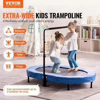 VEVOR Kindertrampolin Indoor / Outdoor-Trampolin faltbares Mini Trampolin mit Griff, Rebounder-Trampolin Gartentrampolin für Kleinkinder, Geburtstagsgeschenk für Kinder ab 3 Jahren für Spaß, Blau VEVOR Kindertrampolin Indoor / Outdoor-Trampolin faltbares Mini Trampolin mit Griff, Rebounder-Trampolin Gartentrampolin für Kleinkinder, Geburtstagsgeschenk für Kinder ab 3 Jahren für Spaß, Blau