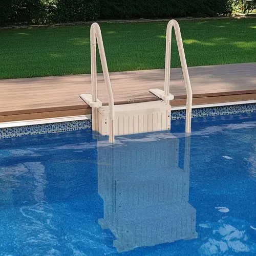 VEVOR Schwimmbadleiter, 4-stufige Treppe mit Doppelhandlauf und rutschfesten Hochleistungsstufen, maximale Tragkraft 181 kg, für 122–137 cm große Pools mit jeder Terrassenoberfläche, Taupe – Bild 7