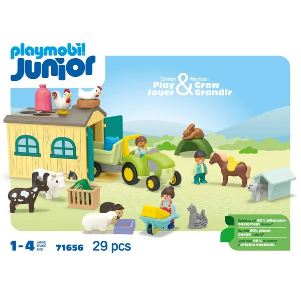 71656 Junior: Bauernhof-Abenteuer mit Traktor, Anhänger und tierischen Freunden, Konstruktionsspielzeug – Bild 8