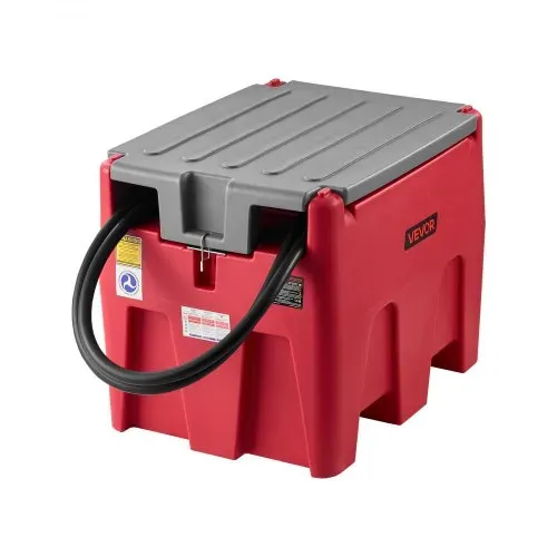 VEVOR Tragbarer Diesel-& Benzintank, 220 L, 45 L/min Durchflussrate, Dieselkraftstofftank mit 12 V Transferpumpe, 4 m Schlauch, automatische Betankungsdüse, Transfertank für Kraftstofftransport, Rot – Bild 10