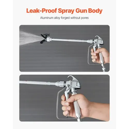 VEVOR Airless Farbspritzpistole und Schlauch Set, 3600 PSI Farbspritzschlauch-Set mit 5 Spitzen, 211, 315, 417, 517, 623, Airless-Spritzpistolen-Set mit Filtern, Schlauch und Verlängerungsstangen – Bild 2