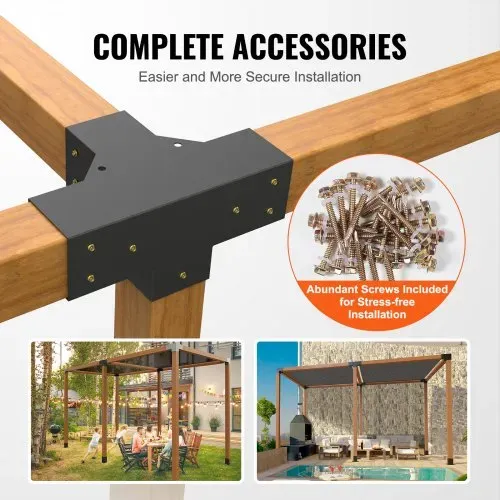 VEVOR 2er-Set Pfostenverbinder, 10 x 10 cm (Innengröße 91,44 x 91,44 mml) Pfostenecke Pergola Eckverbinder Holzverbinder 90°-Stiefelstruktur Eckhalterung Holzbalken Pavillon Halterungs Set – Bild 4
