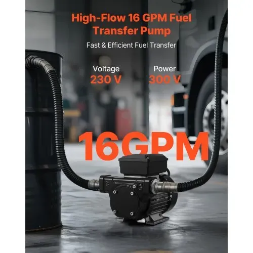 VEVOR Kraftstofftransferpumpe, 230V AC, elektrische Diesel-Transferpumpe, 60 L/min, maximale Saughöhe 2,4 m, maximale Förderhöhe 13,7 m, für Kerosin, Biodiesel, landwirtschaftliche Maschinen VEVOR Kraftstofftransferpumpe, 230V AC, elektrische Diesel-Transferpumpe, 60 L/min, maximale Saughöhe 2,4 m, maximale Förderhöhe 13,7 m, für Kerosin, Biodiesel, landwirtschaftliche Maschinen