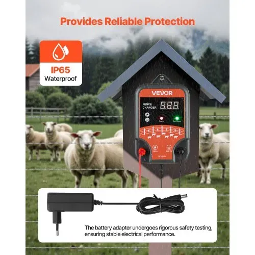 VEVOR Weidezaungerät, 12 kV 3 J, AC/DC Elektrozaungerät mit LED-Anzeige, Reichweite 3 km, leistungsstarkes Plug-in-Ladegerät, zum Schutz von Eindringen vor Wildtieren für Nutztiere & Geflügel – Bild 3