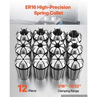 VEVOR ER16 Spannbuchsen Set 1/16 Zoll bis 13/32 Zoll 12-tlg Spannzangensatz, für CNC-Fräsmaschinen & Bohrmaschinen, 0,0008″ Rundlaufgenauigkeit, CNC-Spannzangen mit Aufbewahrungskoffer, Legierter Stahl VEVOR ER16 Spannbuchsen Set 1/16 Zoll bis 13/32 Zoll 12-tlg Spannzangensatz, für CNC-Fräsmaschinen & Bohrmaschinen, 0,0008″ Rundlaufgenauigkeit, CNC-Spannzangen mit Aufbewahrungskoffer, Legierter Stahl