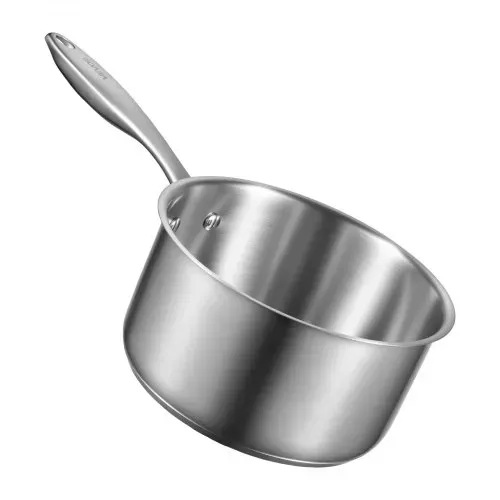 VEVOR Kochtopf Großraumtopf 2,37 L mit Glasdeckel & Dampfschicht, Suppentopf Gemüsetopf mit ergonomischem Griff, Milchtopf aus Edelstahl Gemüsetopf Silber spülmaschinengeeignete Soßentopf – Bild 10