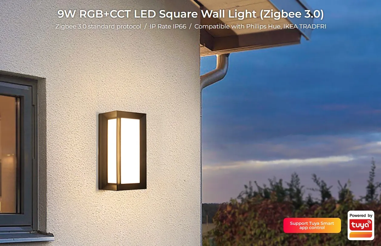 MiBoxer WA5-09S-ZL LED Square Wall Light 12W RGB+CCT Zigbee 3.0 IP66 24V – Bild 3