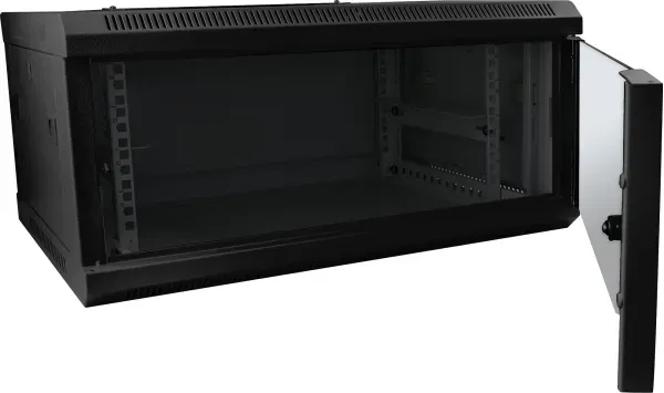 ALLNET 19"Wandgehäuse, 6HE, 1-teilig, T600mm, Schwarz, SMC-Serie, – Bild 2