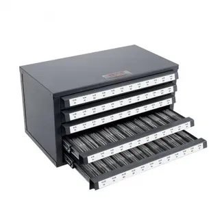 VEVOR Schneidbohrer-Spenderschrank, Gewindebohrer-Organizer mit 5 Schubladen für #2-56-#12-28 Bohrerspender-Organizerschrank aus Stahl mit Etiketten, Stapelbarer Schrank mit 60 Fächern Grau VEVOR Schneidbohrer-Spenderschrank, Gewindebohrer-Organizer mit 5 Schubladen für #2-56-#12-28 Bohrerspender-Organizerschrank aus Stahl mit Etiketten, Stapelbarer Schrank mit 60 Fächern Grau