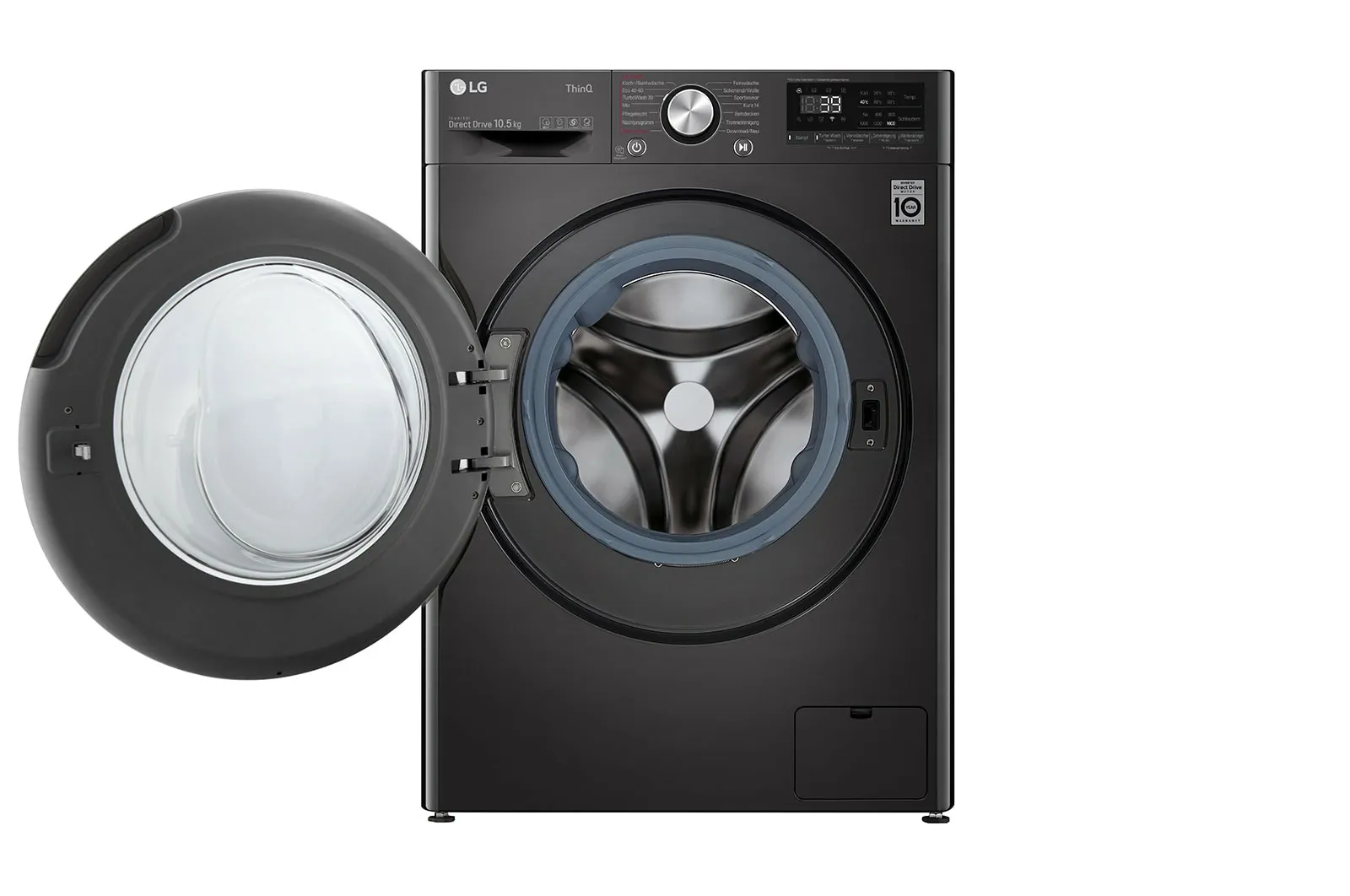 LG F6WV710P2S Waschmaschine Frontlader 10,5 kg 1560 RPM Schwarz, Edelstahl – Bild 2
