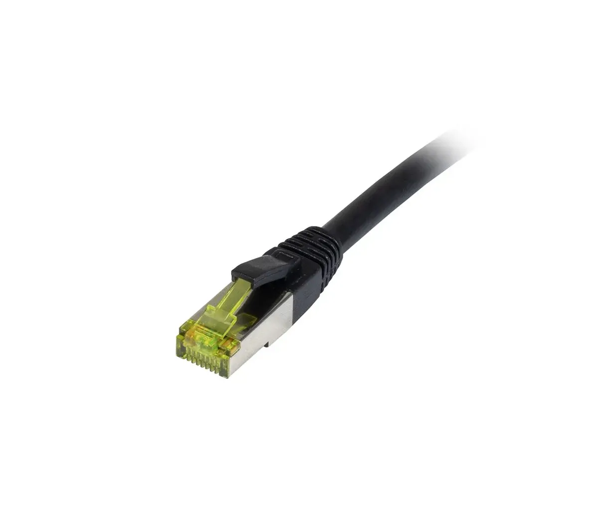 Patchkabel RJ45, CAT6A 500Mhz, 0.25m, schwarz, S-STP(S/FTP), PE/PVC(Outdoor), UV/Water-resistant, AWG26, mit CAT7 Rohkabel, Synergy 21 Patchkabel RJ45, CAT6A 500Mhz, 0.25m, schwarz, S-STP(S/FTP), PE/PVC(Outdoor), UV/Water-resistant, AWG26, mit CAT7 Rohkabel, Synergy 21