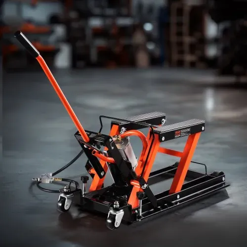 VEVOR Motorradheber Motorradhebebühne hydraulischer & pneumatischer & rollbarer Motorradlift mit 119-381 mm Höhenbereich, Fahrradreparatur-Heber (680 kg belastbar) mit abnehmbarer Rampe – Bild 7
