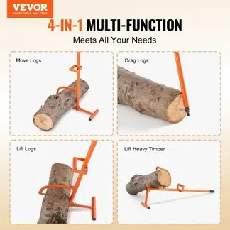 VEVOR Fällheber, 1219 mm, 4-in-1 Hochleistungs-Stammheber aus Stahl, multifunktionale Stammrolle, verstellbarer Wendehaken, Stammwender, Forst-Multitool zum Rollen, Schneiden und Anheben von Stämmen VEVOR Fällheber, 1219 mm, 4-in-1 Hochleistungs-Stammheber aus Stahl, multifunktionale Stammrolle, verstellbarer Wendehaken, Stammwender, Forst-Multitool zum Rollen, Schneiden und Anheben von Stämmen