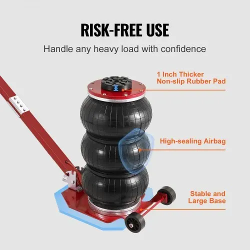 VEVOR Pneumatischer Wagenheber Triple Bag Air Jack 3 t, Dreifachbeutel Luftheber 140-450 mm Hubhöhe Airbag Luftwagenheber, 5 Minuten Hub Luftheber mit langem Griff, Wagenheberreparatur Pkw, Lkw usw. – Bild 5