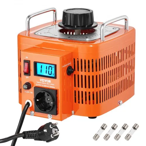 VEVOR 3000VA automatischer Stelltransformator mit variabler Spannung, 10 Ampere, 230 V Eingang, 0-300 V Ausgang, Wechselspannungsregler, mit LCD-Display, 4 zusätzlichen Sicherungen VEVOR 3000VA automatischer Stelltransformator mit variabler Spannung, 10 Ampere, 230 V Eingang, 0-300 V Ausgang, Wechselspannungsregler, mit LCD-Display, 4 zusätzlichen Sicherungen