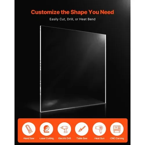 VEVOR Plexiglas-Acrylplatte, Kunststoffplatte, 914x1219mm, 6mm dick, klares, gegossenes Kunststoffglas für Bastelprojekte, Ersatzglas für Bilderrahmen, DIY-Display, leicht zu schneiden – Bild 4
