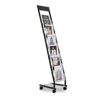 VEVOR Prospektständer Zeitschriftenständer mit 6 Fächern, rollbarer Literaturständer Kataloghalter Schrägsteller, Buchständer Bodenaufsteller aus Metall für Messen, Büroshows, Ausstellung VEVOR Prospektständer Zeitschriftenständer mit 6 Fächern, rollbarer Literaturständer Kataloghalter Schrägsteller, Buchständer Bodenaufsteller aus Metall für Messen, Büroshows, Ausstellung