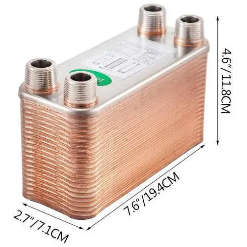 VEVOR EATB12 Plattenwärmetauscher Plattenwärmetauscher 40 Wärmetauscher 40 Plattenwärmetauscher Edelstahl 316 l Wärmetauscher Heizung – Bild 7