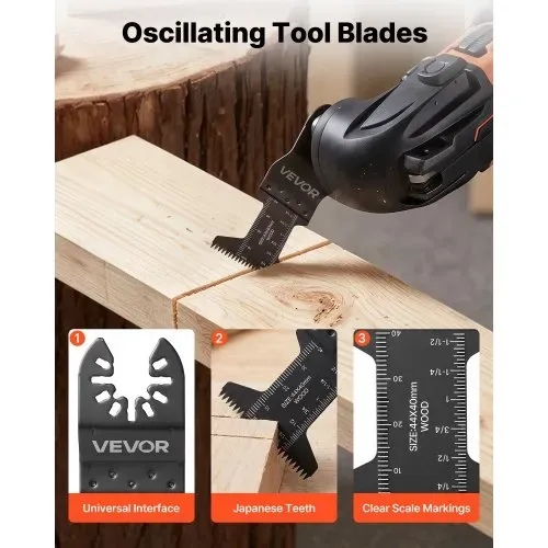 VEVOR 60 Stk. Multitool Sägeblätter, Oszillierende Sägeblätter mit Japanischen Zähnen, Oszillierwerkzeug Zubehör für Holz Kunststoff & PVC, Multitool Zubehör für Bosch Fein Dewalt Milwaukee Craftsman VEVOR 60 Stk. Multitool Sägeblätter, Oszillierende Sägeblätter mit Japanischen Zähnen, Oszillierwerkzeug Zubehör für Holz Kunststoff & PVC, Multitool Zubehör für Bosch Fein Dewalt Milwaukee Craftsman