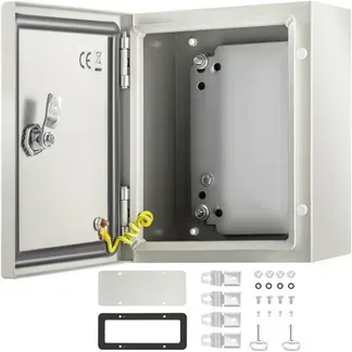 VEVOR Stahl-Elektrokasten, Elektrogehäuse, 25x20x15 cm, Kohlenstoffstahl, IP65 VEVOR Stahl-Elektrokasten, Elektrogehäuse, 25x20x15 cm, Kohlenstoffstahl, IP65