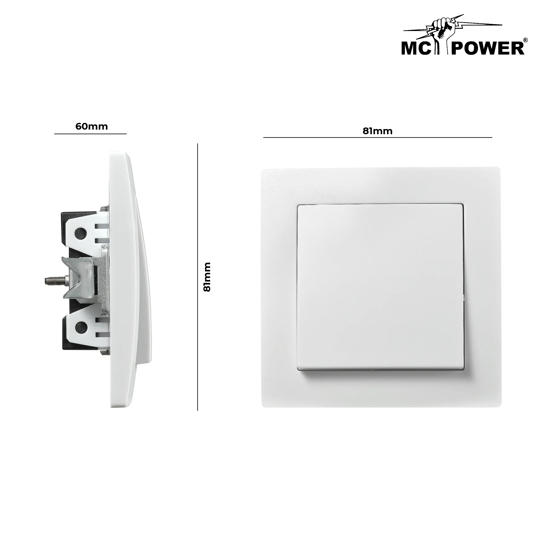 Wechselschalter McPower ''Flair'', 250V~/10A, UP, weiß – Bild 3