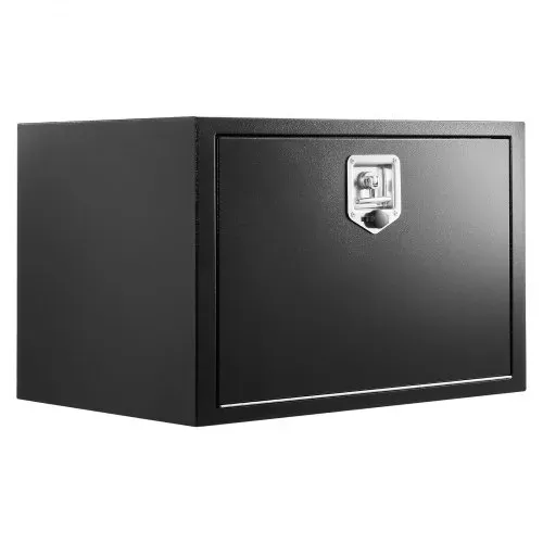 VEVOR Lkw Unterbaubox 762 x 457 x 457 mm Unterflur Staukasten Kaltgewalzter Stahl Wasserdichter Werkzeugkasten mit T-Griff Schloss für Lkw Anhänger Transporter Werkzeugkiste Unterflurkasten Schwarz – Bild 9