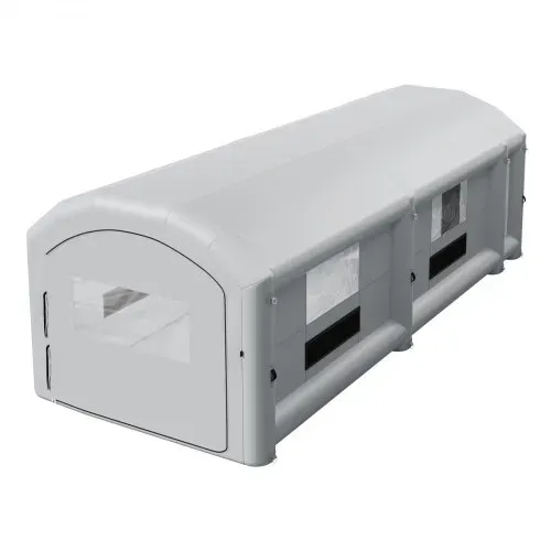 VEVOR Aufblasbare Lackierkabine 12x5x4 m Spritzkabine Lackierzelt Grau, mit 950-W- & 1100-W-Gebläsen Aktivkohlefiltration Umkleidebereich PVC-Fenster für Schwere Pickups & Transporter Tragbar – Bild 9