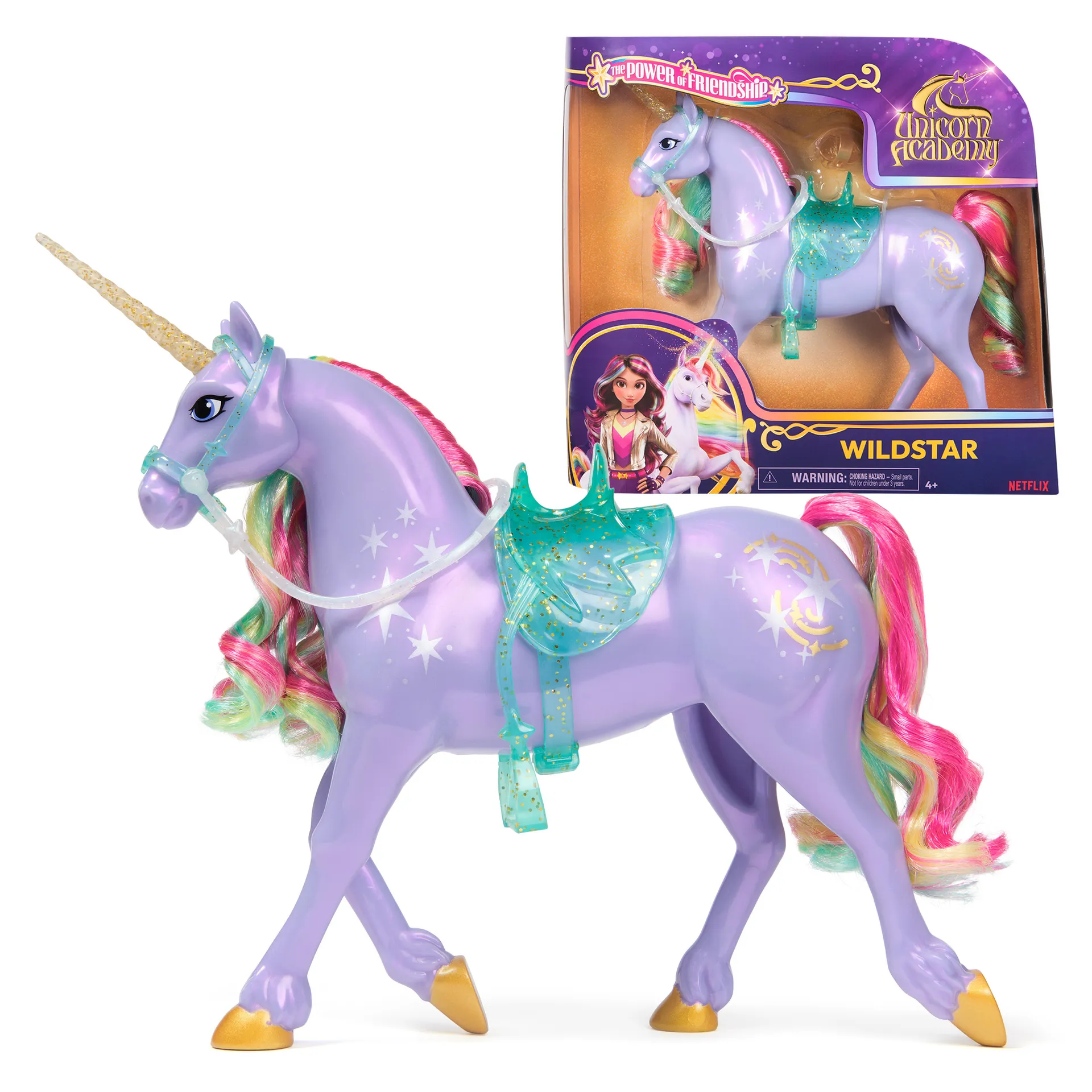 Unicorn Academy Einhorn Wildstar – 28 cm groß, Original-Einhorn von Sophia zur beliebten Netflix-Serie, mit echter Mähne und Schweif, abnehmbarem Zaumzeug und Sattel sowie Bürste Unicorn Academy Einhorn Wildstar – 28 cm groß, Original-Einhorn von Sophia zur beliebten Netflix-Serie, mit echter Mähne und Schweif, abnehmbarem Zaumzeug und Sattel sowie Bürste