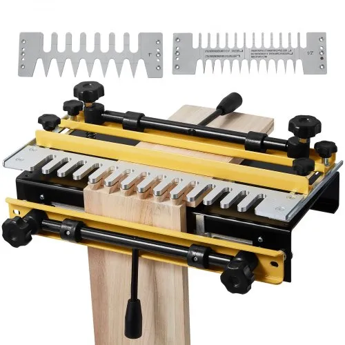 VEVOR Zinkenfräsmaschine, 31 cm Breit, Zinkenfräsgerät mit 4 Fräsern & 3 Schablonen, Zinkenfrässchablone, Präzise Ausrichtung, Werkzeug für Zapfenverbindungen in Möbel- & Schrankherstellung VEVOR Zinkenfräsmaschine, 31 cm Breit, Zinkenfräsgerät mit 4 Fräsern & 3 Schablonen, Zinkenfrässchablone, Präzise Ausrichtung, Werkzeug für Zapfenverbindungen in Möbel- & Schrankherstellung