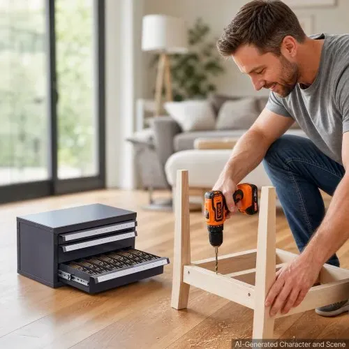 VEVOR Bohrer-Spender-Schrank, Bohrer-Organizer mit drei Schubladen für 1 mm bis 13 mm, Bohrer-Spender-Organizer aus Stahl mit Etiketten, Stapelbarer Bohrer-Spender zur Bohrer-Aufbewahrung – Bild 7