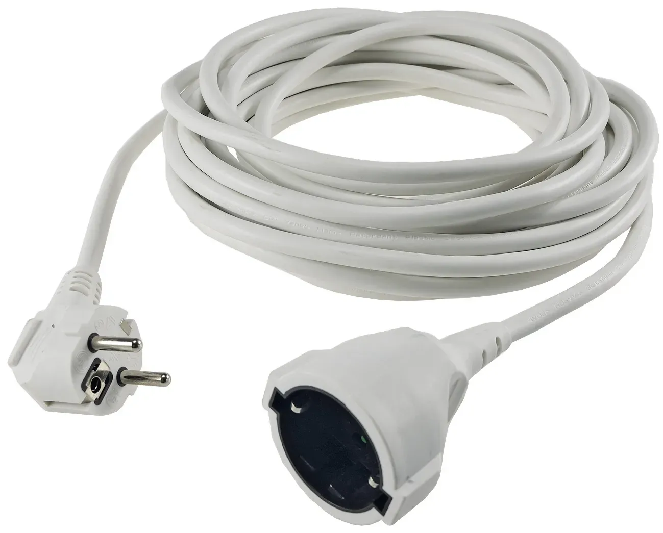 Schutzkontakt-Verlängerung, 10m, weiß H05VV-F3G 1,5mm² 16A/250V Schutzkontakt-Verlängerung, 10m, weiß H05VV-F3G 1,5mm² 16A/250V