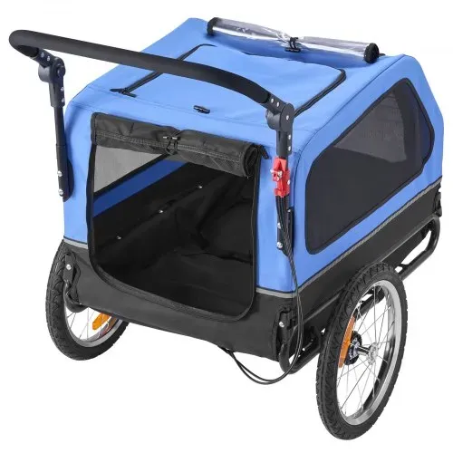 VEVOR Hundeanhänger, bis zu 40 kg, 2-in-1-Fahrradanhänger für kleine und große Hunde, klappbarer Rahmen mit Rädern, universelle Fahrradkupplung, inkl. Flagge, interne Leine, 1380x755x800 mm – Bild 9