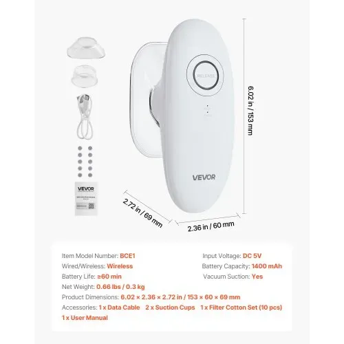 VEVOR Körperformungsgerät 3 in 1 elektrisches Cellulite-Massagegerät mit 3 einstellbaren Funktionsmodi & 60-minütiger kabelloser Nutzung, Schröpfmassage für Rücken, Bauch, Taille, Arme, Beine – Bild 6