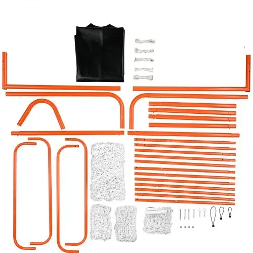 VEVOR 3-IN-1-Lacrosse-Tor mit Rücklaufsperre und Zielscheibe, 12' x 9' Lacrosse-Netz, Hinterhof-Lacrosse-Rebounder-Ausrüstung mit Stahlrahmen, schnell und einfach aufzubauendes Trainingsnetz, perfekt – Bild 8