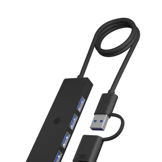 ICY BOX IB-HUB1424-C3, 4-Port USB Type-A Hub, Type-C®/A Anschluss, Kunststoff, schwarz ICY BOX IB-HUB1424-C3, 4-Port USB Type-A Hub, Type-C®/A Anschluss, Kunststoff, schwarz