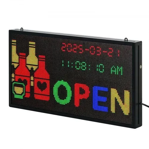 VEVOR programmierbare LED Zeichen P10 Vollfarbe flexibles digitales Scrolling Panel, DIY Anzeigetafel mit benutzerdefiniertem Textmuster und GIF & Bluetooth App Steuerung (670 x 350 x 55 mm) – Bild 10