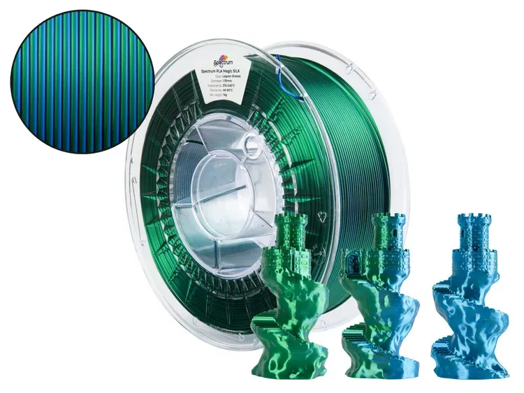 Filament Spectrum · PLA Magic SILK · LAGOON BREEZE · 1.75mm · 1kg Filament Spectrum · PLA Magic SILK · LAGOON BREEZE · 1.75mm · 1kg