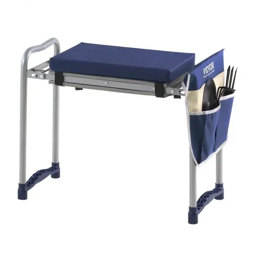 VEVOR Kniebank 585x300x485 mm, Kniekissen 279x385mm Kniepolster, Kniehilfe Gartenarbeit bis 160 kg, klappbarer Gartensitz mit 1 Werkzeugtasche, Arbeitshocker lindert Knie- & Rückenschmerzen – Bild 8