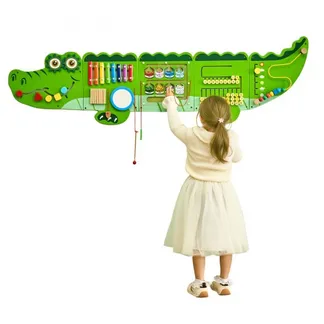VEVOR 9-in-1 Montessori Busy Board, Montessori Motorikbrett für Bildung Frühe Entwicklung, Sensorisches Wandpaneel aus Holz für Kinder von 3-12 Jahren, Krokodil-Wandspiel für Kindergarten Spielzimmer VEVOR 9-in-1 Montessori Busy Board, Montessori Motorikbrett für Bildung Frühe Entwicklung, Sensorisches Wandpaneel aus Holz für Kinder von 3-12 Jahren, Krokodil-Wandspiel für Kindergarten Spielzimmer