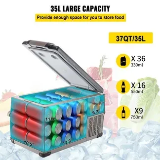 VEVOR 35L Autokühlschrank Kompressorkühlbox Edelstahl Urlaub Isolierbox Mini Kühlschrank Kühlbox Auto und Steckdose VEVOR 35L Autokühlschrank Kompressorkühlbox Edelstahl Urlaub Isolierbox Mini Kühlschrank Kühlbox Auto und Steckdose