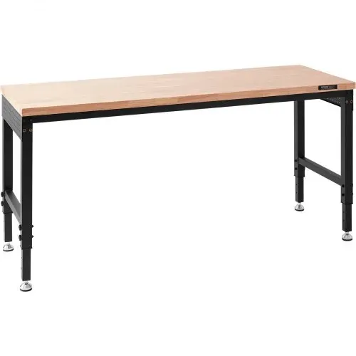 VEVOR verstellbare Werkbank-Arbeitstischplatte, Maße: 1829 x 635 mm, verstellbare Höhe: 71,1–100,3 cm, max. Belastung. 1361 kg, Tisch mit Steckdosen, Holzplatte für Büro, Zuhause, Garage – Bild 9