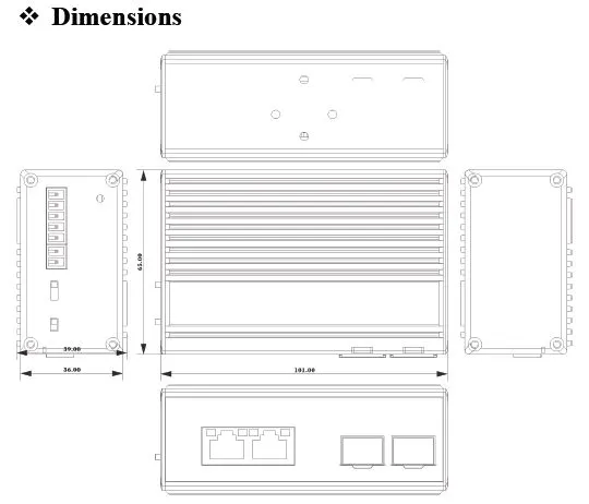 ALLNET switch industrial unmanaged Layer2 4 Port GbE • PoE Budget 180W • 2x PoE bt • 2x SFP • Lüfterlos • DIN • ALL-SGI8004P – Bild 8