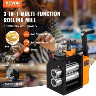 VEVOR 3 in 1 Handwalzwerk Maschine 76 mm Kombinationswalzwerk, Manueller Walzwerk Schmuckwalzwerk Einstellbare Dicke 0,1-7 mm, Handwalzwerk Maschine für Gold, K-Gold, Reines Silber, 925er-Silber usw. VEVOR 3 in 1 Handwalzwerk Maschine 76 mm Kombinationswalzwerk, Manueller Walzwerk Schmuckwalzwerk Einstellbare Dicke 0,1-7 mm, Handwalzwerk Maschine für Gold, K-Gold, Reines Silber, 925er-Silber usw.